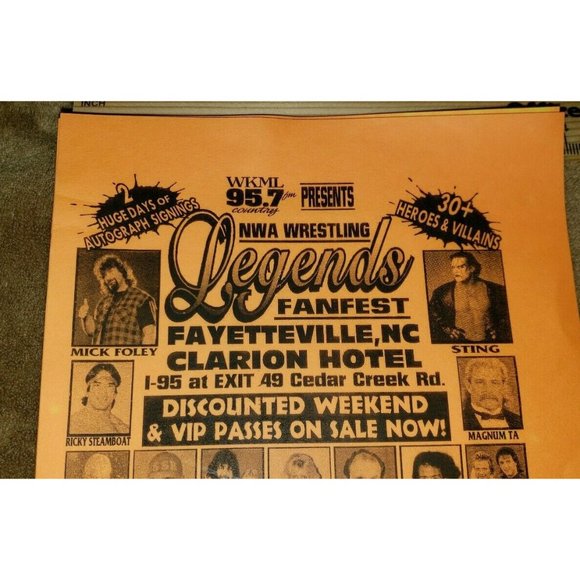 NWA LEGENDS FANFEST 2004 hand flyer fayetteville ole anderson - Picture 2 of 5